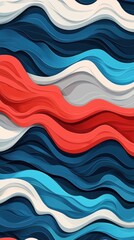 Poster - Dynamic ocean waves abstract art digital fluid design vibrant colors modern aesthetic