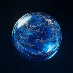 Wall Mural - water liquid bubble, drops, transparent sphere ball, moisture serum, molecules cells, water splash,3