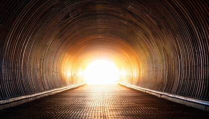 Aufkleber - bright light emerging from tunnel symbolizes progress and realization, creating sense of hope and inspiration