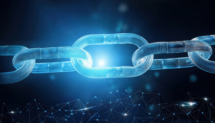 Poster - glowing chain link representing security vulnerabilities and digital connections