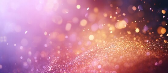 Poster - Colorful bokeh lights with a sparkling effect in a gradient background providing copy space for text placement