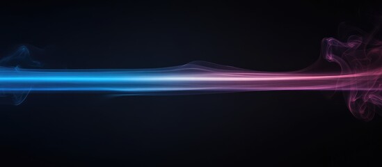 Fototapete - Abstract colorful smoke wave on a dark background with blue and pink tones featuring smooth gradients and Copy Space
