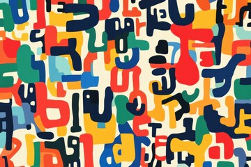 Leinwandbilder - Colorful abstract shapes and patterns create a vibrant artistic composition. Generative AI