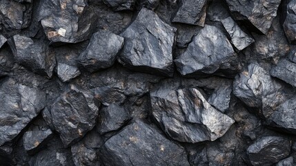 Poster - Dark textured rock surface wall with uneven arrangement and natural formations suitable for background design Copy Space