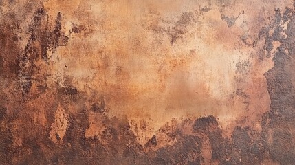 Poster - textured abstract background with warm tones of bronze and copper, featuring distressed and peeling 
