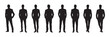 © Fazla - Vector Silhouettes of Businessmen Standing Together, Black on White Background, Businessmen Silhouette.