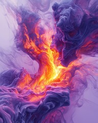 Poster - Abstract ink flow art digital creation visual design bright light environment organic fractal shapes