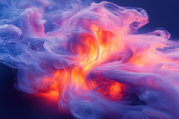 Poster - Surreal holographic ink flow abstract art studio digital art clean bright lighting futuristic perspective