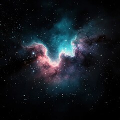 Poster - Stunning Colorful Nebula in Deep Space Against Starry Background