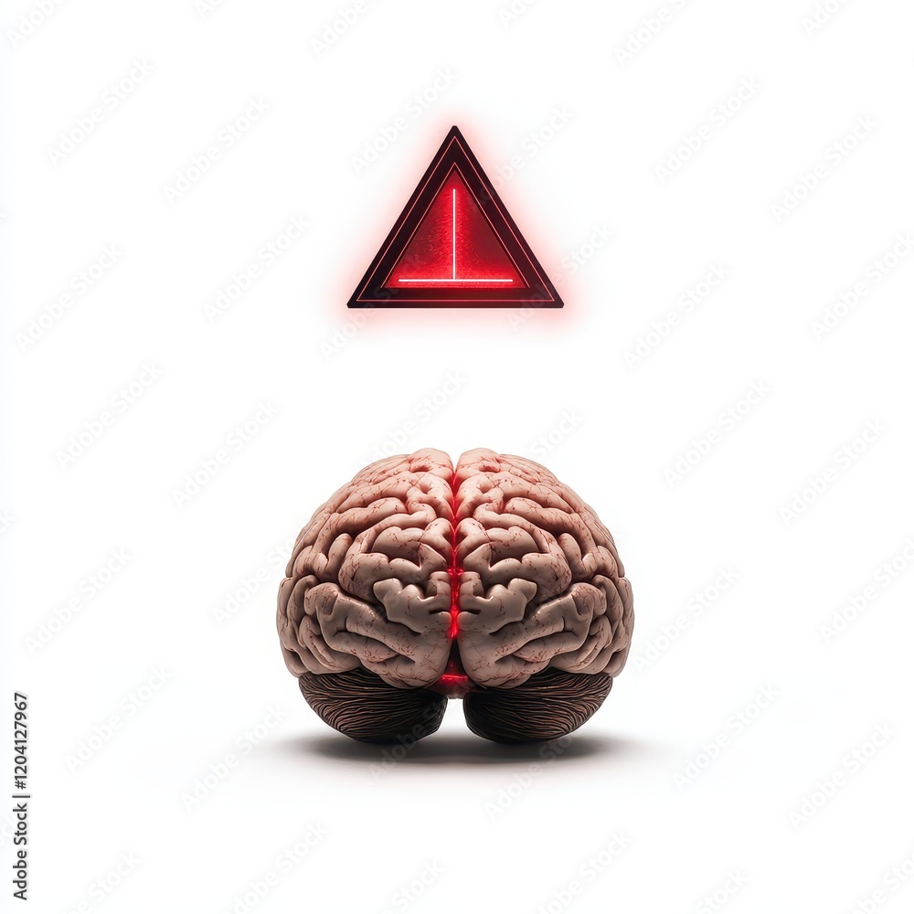 Стоковое фото «Brain Warning: A stark and striking image depicting a ...