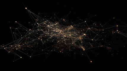 Poster - Network growing showing connections with lines and dots on dark background