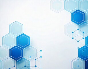 Poster - Abstract blue hexagons forming futuristic technological background