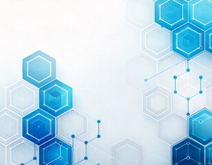 Poster - Abstract blue hexagons connecting and forming futuristic network