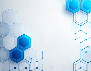 Poster - Abstract blue hexagons forming technological background