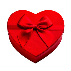 Wall Mural - Red heart shaped gift box