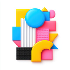 Poster - Colorful geometric shapes create vibrant abstract composition