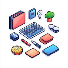 Poster - Futuristic fintech tools and digital currency concepts