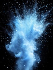 Poster - Captivating abstract blue sparkling particle background for creative design.