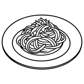 Minimalist Spaghetti Plate Line Art Design