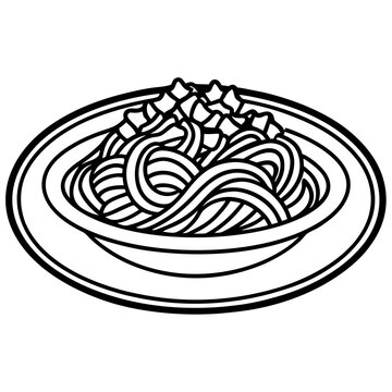 Minimalist Spaghetti Plate Line Art Design