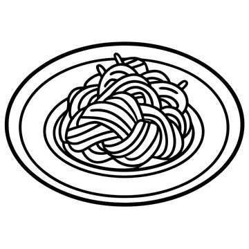Minimalist Spaghetti Plate Line Art Design