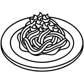 Minimalist Spaghetti Plate Line Art Design