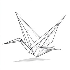 Wall Mural - Origami crane, paper bird, simple design, artistic, for background