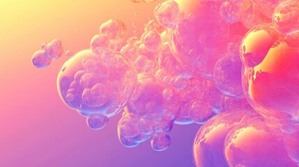Poster - creative display of digital thought bubbles forming complex pattern against gradient background