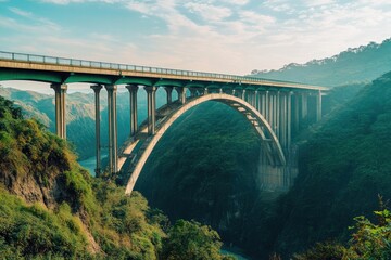 Poster - dramatic shot of bridge spanning deep canyon symbolizing reconciliation and building connections