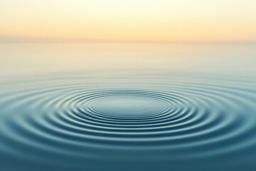 Aufkleber - minimalist design featuring concentric circles fading into background symbolizing ripple effect of change