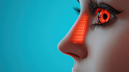 Poster - Cinematic shot of futuristic eye with glowing elements