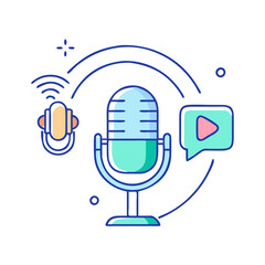 Poster - podcast icon, podcast vector illustration-simple illustration of podcast, perfect for podcast logos and icons