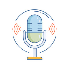 Poster - podcast mic icon, podcast mic vector illustration-simple illustration of podcast mic, perfect for podcast mic logos and icons