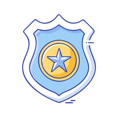 Poster - police badge icon, police badge vector illustration-simple illustration of police badge, perfect for police badge logos and icons