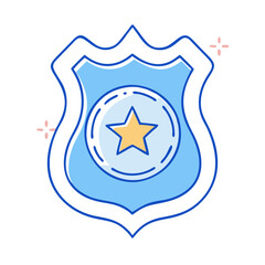 Poster - police badge icon, police badge vector illustration-simple illustration of police badge, perfect for police badge logos and icons