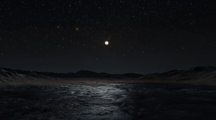 Wall Mural - night sky with stars and moon