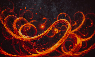 Poster - A fiery, swirling pattern of red and orange flames. The flames are so large that they almost seem to be engulfing the entire image. Scene is intense and dramatic, with the flames creating a sense of