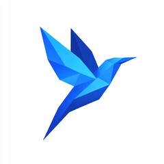 Poster - Origami bird, flying, digital art, for background use