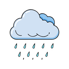 Poster - rain cloud icon, rain cloud vector illustration-simple illustration of rain cloud, perfect for rain cloud logos and icons
