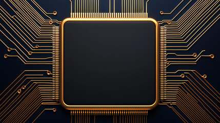Poster - Modern computer chip with intricate circuit design