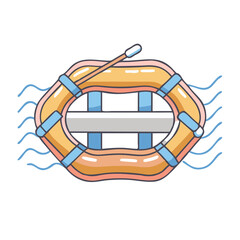 Poster - river raft icon, river raft vector illustration-simple illustration of river raft, perfect for river raft logos and icons