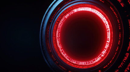 Poster - Futuristic red circular design with glowing elements