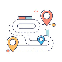 Poster - route map icon, route map vector illustration-simple illustration of route map, perfect for route map logos and icons