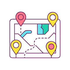 Poster - route map icon, route map vector illustration-simple illustration of route map, perfect for route map logos and icons