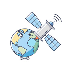 Poster - satellite icon, satellite vector illustration-simple illustration of satellite, perfect for satellite logos and icons
