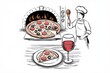© Media Srock - A chef prepares a delicious pepperoni pizza in a wood fired oven