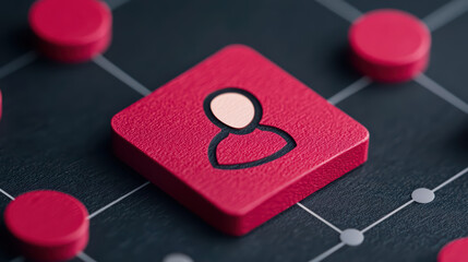 Poster - digital governance concept with user icon on board
