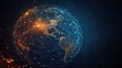 © Johannes - A network of interconnected people and digital connections, representing the global scale or social connection concept with glowing icons on a dark background. Partnership of business concept.