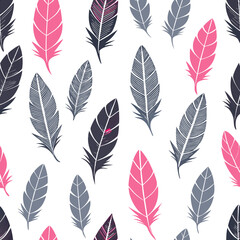 Naklejka na meble seamless pattern with feathers