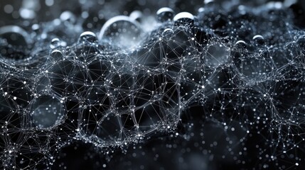 Poster - Extraordinary Geometric abstract background with connected line and dots network and connection